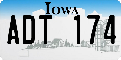 IA license plate ADT174
