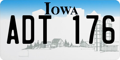 IA license plate ADT176