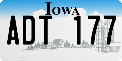 IA license plate ADT177