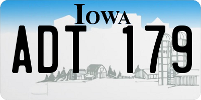 IA license plate ADT179