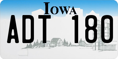 IA license plate ADT180