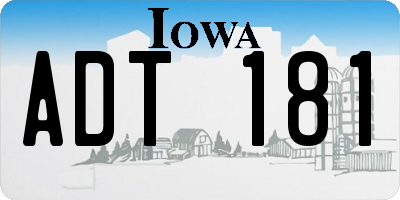 IA license plate ADT181