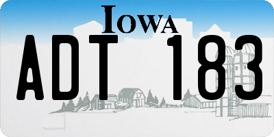 IA license plate ADT183