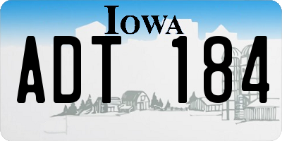 IA license plate ADT184