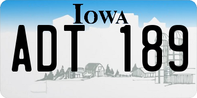 IA license plate ADT189