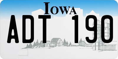 IA license plate ADT190