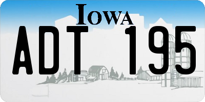 IA license plate ADT195