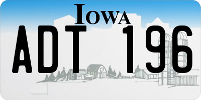 IA license plate ADT196