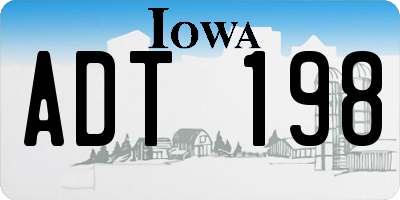 IA license plate ADT198