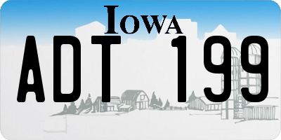IA license plate ADT199