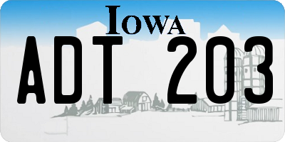 IA license plate ADT203