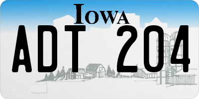 IA license plate ADT204