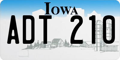 IA license plate ADT210