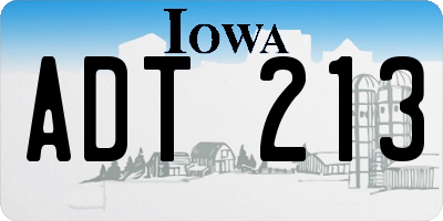IA license plate ADT213