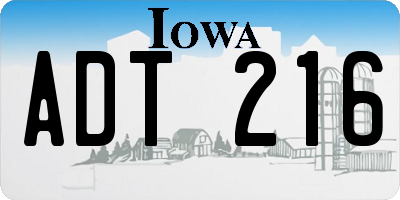 IA license plate ADT216