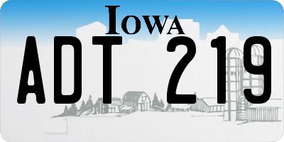 IA license plate ADT219