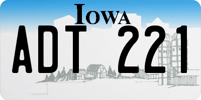 IA license plate ADT221