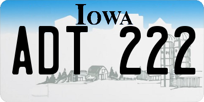 IA license plate ADT222