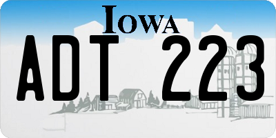 IA license plate ADT223