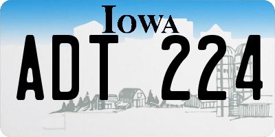 IA license plate ADT224