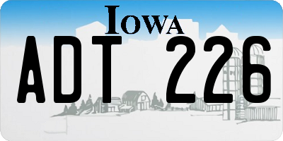 IA license plate ADT226