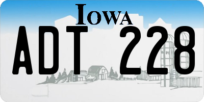 IA license plate ADT228
