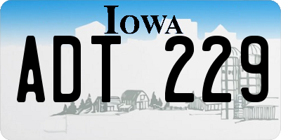 IA license plate ADT229