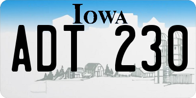 IA license plate ADT230