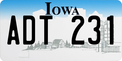 IA license plate ADT231