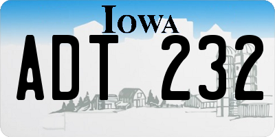 IA license plate ADT232