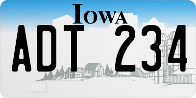 IA license plate ADT234