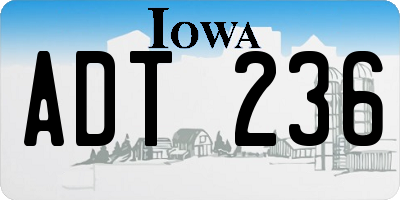 IA license plate ADT236