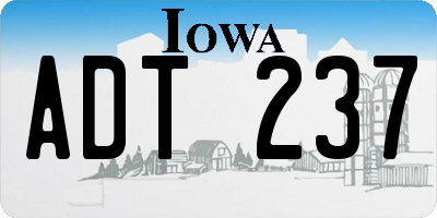 IA license plate ADT237
