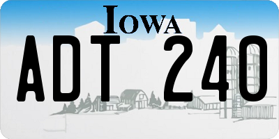 IA license plate ADT240
