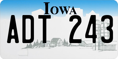 IA license plate ADT243