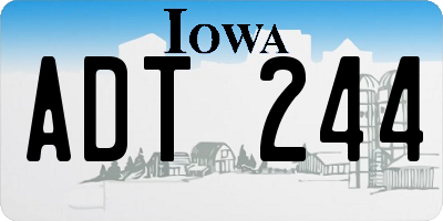 IA license plate ADT244