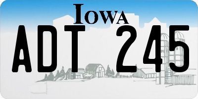 IA license plate ADT245