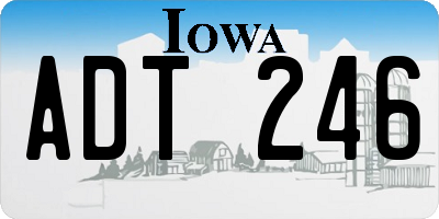 IA license plate ADT246
