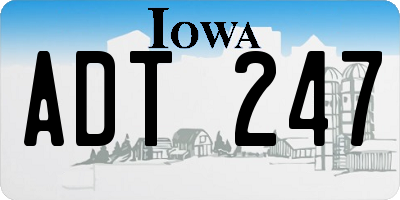 IA license plate ADT247