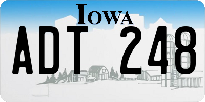 IA license plate ADT248
