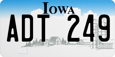 IA license plate ADT249