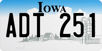 IA license plate ADT251