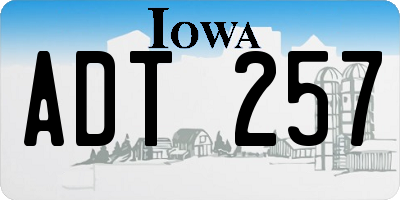 IA license plate ADT257