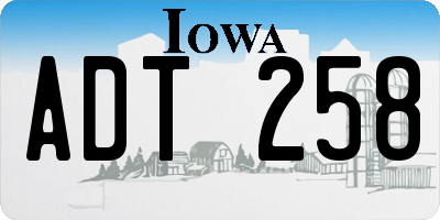 IA license plate ADT258