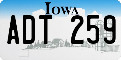 IA license plate ADT259