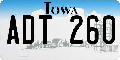 IA license plate ADT260