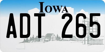 IA license plate ADT265