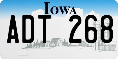 IA license plate ADT268