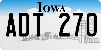 IA license plate ADT270