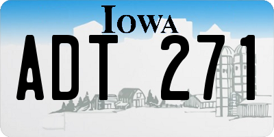 IA license plate ADT271